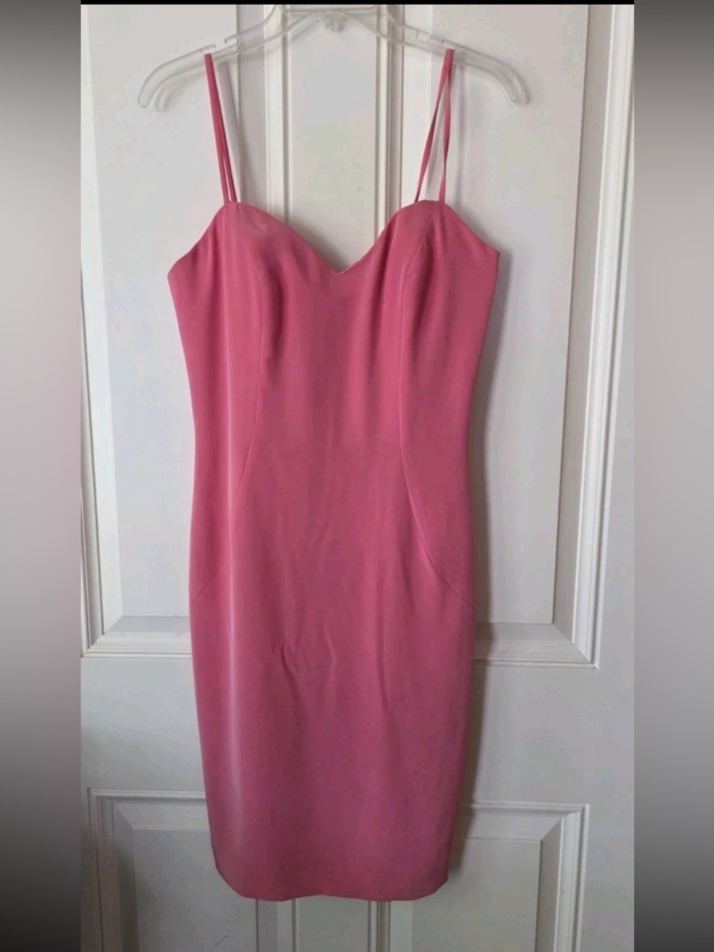 Fitted Pink Spaghetti-Strap Mini Dress